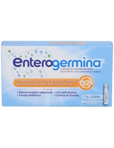 Enterogermina 4 Miliardi Fermenti Lattici, Probiotici Per Disturbi Intestinali,  20 Flaconcini